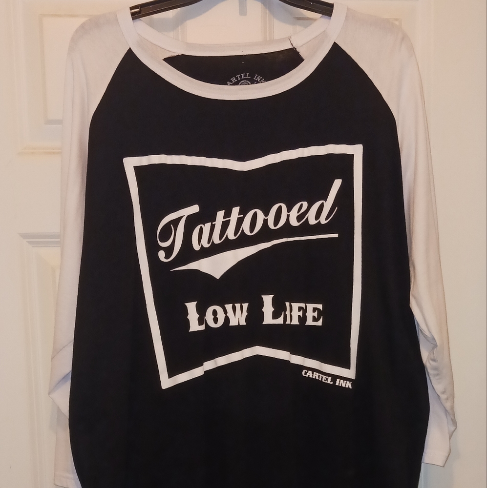 Ink Cartel Tattooed low life baseball style shirt